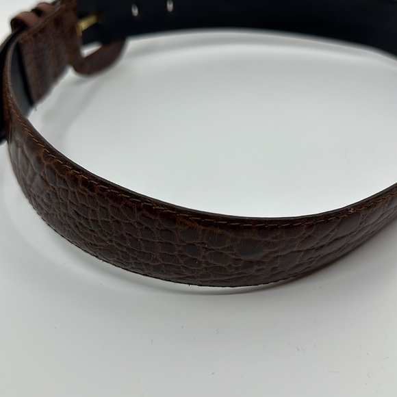 Hasting & Smith brown embossed genuine leather belt, Sz Small - Picture 5 of 8
